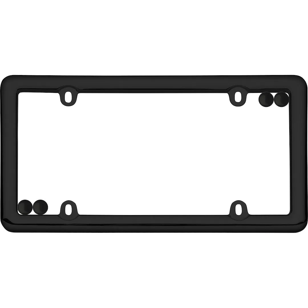 20650 – CRUISER License Plate Frame, Without Design Powder Coated Black Die Cast Zinc With Four Fastener Caps